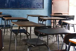 A School Desk and a Chair